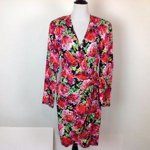 Vintage Liz Claiborne Wrap Dress Silk Floral 12
